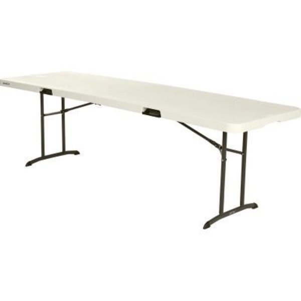 Lifetime Products LifetimeÂ Portable Fold-in-Half Plastic Table, 30" x 96", Almond 80175